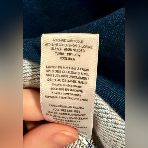 Good American jeanius raw cropped sweater in dark blue denim 2XL Gently used! - Picture 4 of 5